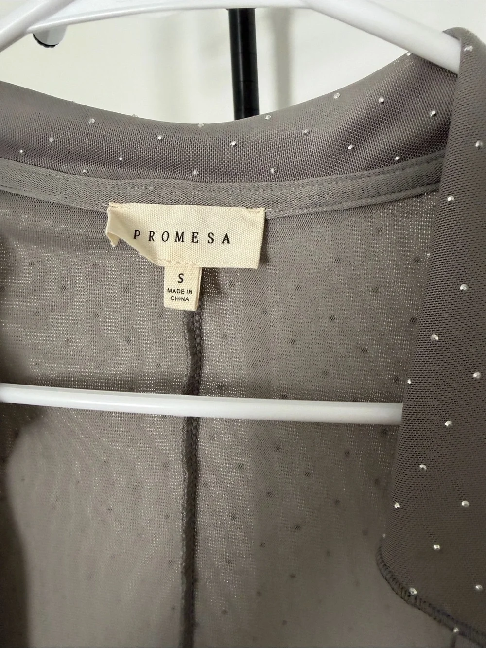 Promesa Taupe Tie-Front Long Sleeve Top